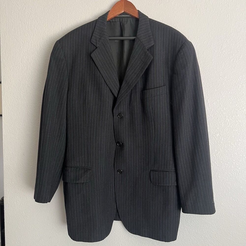 Romeo Gigli Mens Pinstripe Suit Jacket Size 42 R 52 IT